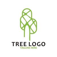 vetor de ícone de logotipo de árvore abstrata isolado