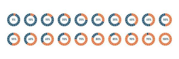 barra de progresso percentual. upload de indicação de infográfico. ilustração vetorial vetor