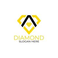 carta um design de logotipo de diamante. conceito de design, logotipos, logotipo, modelo de diamante de logotipo vetor