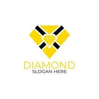 letra x design de logotipo de diamante. conceito de design, logotipos, logotipo, modelo de diamante de logotipo vetor