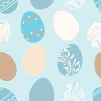 ovos de páscoa repetem o design do padrão. fundo desenhado à mão. padrão de férias para papel de embrulho ou tecido. vetor