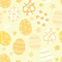 ovos de páscoa repetem o design do padrão. fundo desenhado à mão. padrão de férias para papel de embrulho ou tecido. vetor
