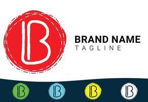 b carta novo modelo de design de logotipo e ícone vetor