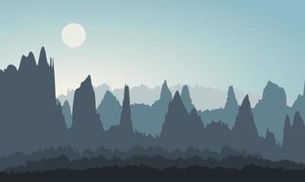 silhueta abstrata de fundo de ilustração vetorial de paisagens de montanha vetor