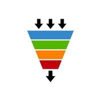 ícone de vetor de funil de leads de vendas