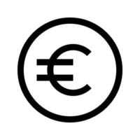 ícone de vetor de moeda de euro