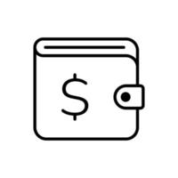 ícone de vetor de carteira de dólar