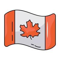 design de ícone plano na moda da bandeira do canadá vetor