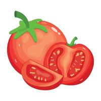um ícone isométrico de tomate, comida saudável vetor