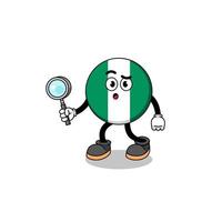 mascote da bandeira da nigéria procurando vetor