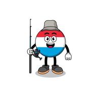 ilustração de mascote de pescador de luxemburgo