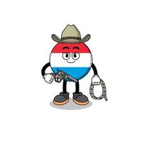 personagem mascote de luxemburgo como um cowboy vetor