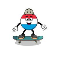 mascote de luxemburgo jogando um skate vetor