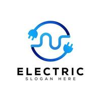 logotipo de energia elétrica moderna, modelo de vetor de letra de cabo de símbolo e
