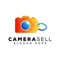 modelo de vetor de conceito de logotipo de venda de câmera colorida moderna