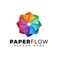 modelo de vetor de design de logotipo de flor de papel colorido moderno