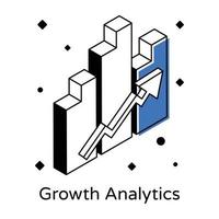 um ícone isométrico moderno do gráfico financeiro vetor