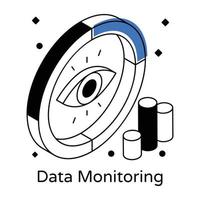 ícone de monitoramento de dados em design isométrico vetor