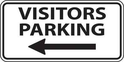 visitantes estacionando sinal de seta para a esquerda no fundo branco vetor