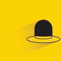ícone de chapéu em fundo amarelo vetor