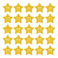 conjunto de vetores de emoticons de estrelas engraçadas