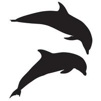 arte de silhueta de golfinhos vetor