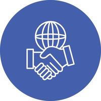 ícone de fundo do círculo de linha de relações internacionais vetor