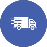 ícone de fundo de círculo de glifo de caminhão de entrega vetor