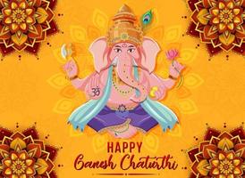 cartaz feliz de ganesh chaturthi vetor