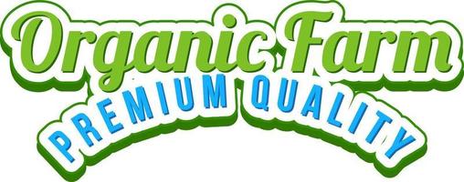 design de logotipo com a palavra fazenda orgânica vetor