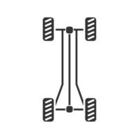 ícone de glifo de quadro de chassi de carro. símbolo de silhueta. espaço negativo. ilustração vetorial isolada vetor