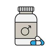 ícone de cor do frasco de comprimidos masculinos. ilustração vetorial isolada vetor