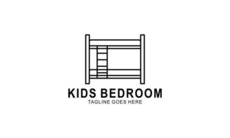 ícone linear de móveis de quarto de bebê e crianças