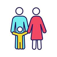 ícone de cor de apoio à criança. família. cuidados infantis. paternidade feliz. ilustração vetorial isolada vetor