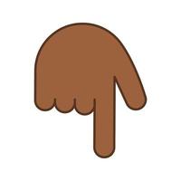 índice de backhand apontando para baixo o ícone de cor. volte o ponteiro do dedo. emoji de gesto de mão. ilustração vetorial isolada vetor