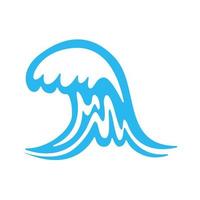 ícone de linha de onda de água azul no mar vetor