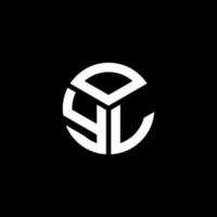design de logotipo de carta oyl em fundo preto. conceito de logotipo de letra de iniciais criativas oyl. design de letra oyl. vetor