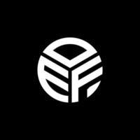 design de logotipo de carta oef em fundo preto. oef conceito de logotipo de letra inicial criativa. oef design de letras. vetor