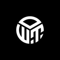 design de logotipo de carta owt em fundo preto. conceito de logotipo de carta de iniciais criativas owt. ot projeto de letra. vetor