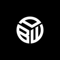 design de logotipo de carta pbw em fundo preto. conceito de logotipo de letra de iniciais criativas pbw. design de letra pbw. vetor
