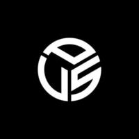 design de logotipo de letra pus em fundo preto. conceito de logotipo de letra de iniciais criativas de pus. design de letra pus. vetor