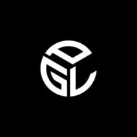 design de logotipo de carta pgl em fundo preto. conceito de logotipo de letra de iniciais criativas pgl. design de letra pgl. vetor