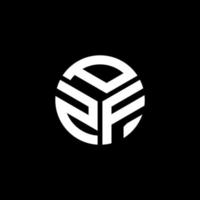 design de logotipo de carta pzf em fundo preto. conceito de logotipo de letra de iniciais criativas pzf. design de letra pzf. vetor