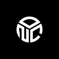 design de logotipo de carta onc em fundo preto. onc conceito de logotipo de letra de iniciais criativas. onc design de letras. vetor