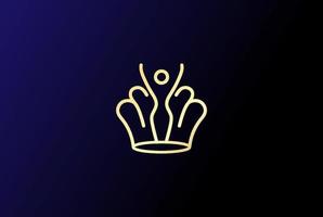 coroa de rainha da mulher real para vetor de design de logotipo de spa de bem-estar de ioga