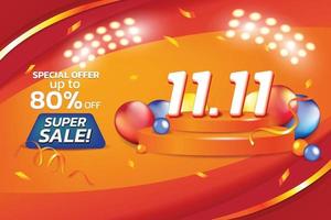 banner de grandes temporadas de eventos de vendas matketing promoção de publicidade gráfico vetorial laranja tema vermelho vetor