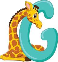 letra do alfabeto g para girafa vetor