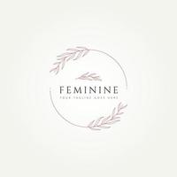 design de vetor de logotipo de arte de linha minimalista feminino