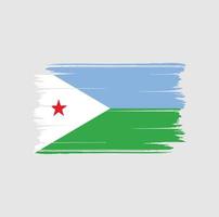 pincel de bandeira do djibuti. bandeira nacional vetor