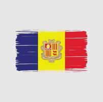 pinceladas de bandeira de andorra. bandeira nacional vetor